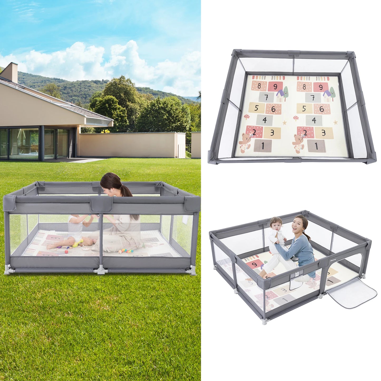 Large Baby Playpen with Mat