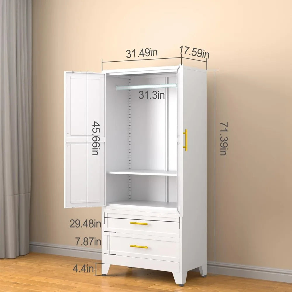 Metal Armoire Wardrobe Closet