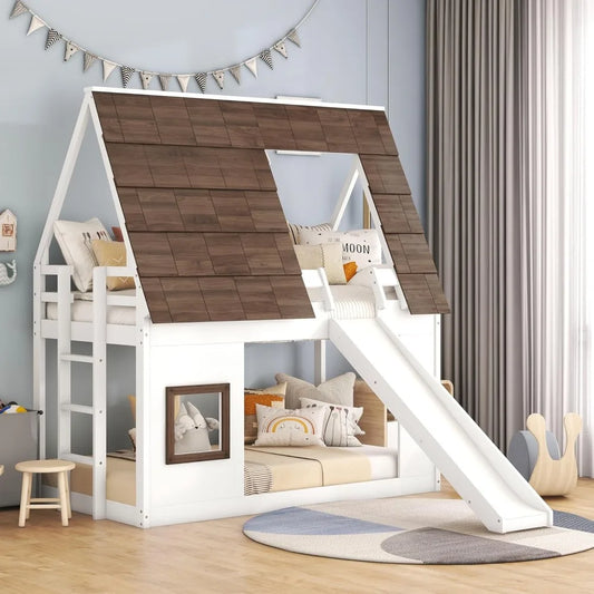 Twin Over Twin House Bunk Bed Frame